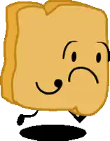 a pixel art of a wooden block with a sad face on it .