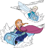 Sledding Anna And Elsa Sticker