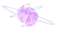 a pixel art drawing of a purple planet with rings