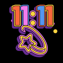 11:11 with a star in the middle of it