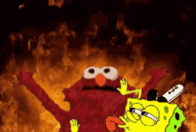 Fire Elmo GIF - Fire Elmo Spongebob GIFs