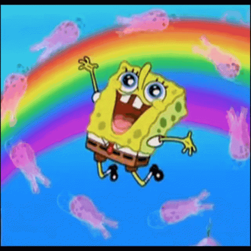 spongebob tumblr rainbow gif