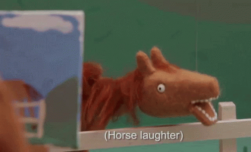 horse laughing