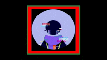 a cartoon character with a glitch effect and the word error