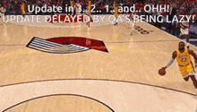 a basketball player with the number 23 on his jersey is dribbling a ball