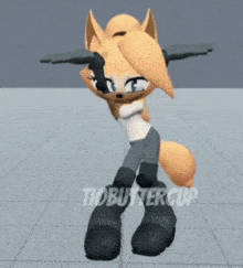 a cartoon of a fox with the words tiobuttercup on the bottom right