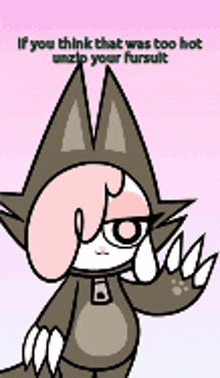 a cartoon of a cat wearing a fursuit and glasses