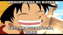... GIF - One Piece Luffy We Dont Need Water GIFs