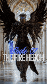 a poster for eagle of the fire heboh shows a man with wings and a sword