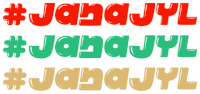 the word jana jyl is written in red and green on a white background
