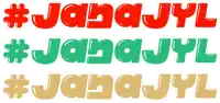 the word jana jyl is written in red and green on a white background