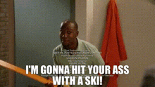 New Girl Hit With A Ski GIF - New Girl Hit With A Ski Winston GIFs