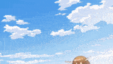 a cartoon of a girl with antlers flying through the air