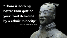 a quote from joe tzu is on a black background