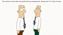 a cartoon of two men giving each other a fist bump