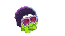 afro shades on let me give you a hug om nom cut the rope