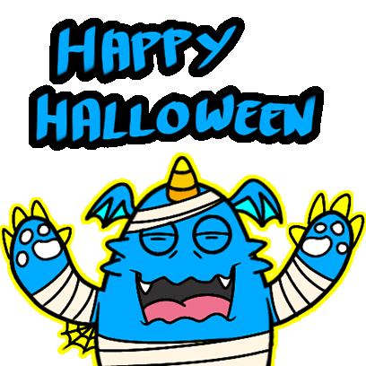 Blue Monster Sticker - Blue Monster Halloween Stickers