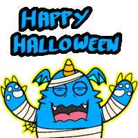 Blue Monster Sticker - Blue Monster Halloween Stickers