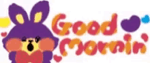 a colorful drawing of a bunny with the words `` good morning ''