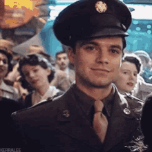 Sebastian Stan Smile GIF - Sebastian Stan Smile Military Uniform GIFs