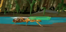 a computer generated image of an ant with a green bar on its back