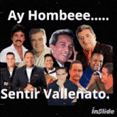 a collage of men with the words ay hombeee