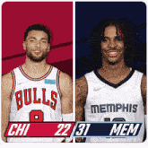 Chicago Bulls (22) Vs. Memphis Grizzlies (31) First-second Period Break GIF - Nba Basketball Nba 2021 GIFs