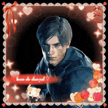 a picture of leon de danyal with hearts around him