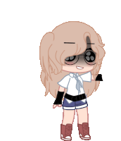 a drawing of a girl with glasses and shorts