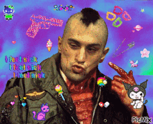 a picture of a man with a mohawk and the words i feel sick