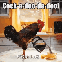 good morning coffee chicken cock a doo da doo