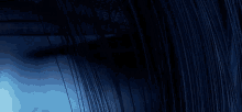 a close up of a woman 's eye with long hair