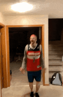 a man in a washington jersey is dancing