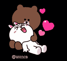 Brown And Cony Hearts GIF