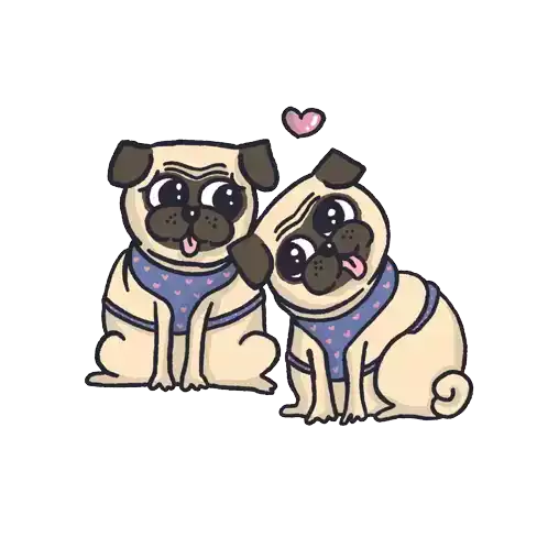 Pugs Pug Brothers Sticker - Pugs Pug Brothers Pug Sisters Stickers