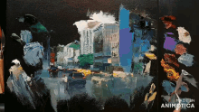 a painting with the words made in animotica on it