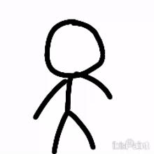 a stick figure with a circle in the middle of it 's head