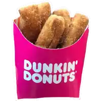 a pink dunkin ' donuts french fries container