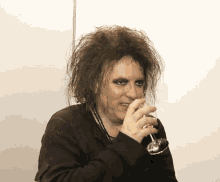 robert smith the cure drinking drinking wine wine