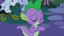 a cartoon of a purple and green dragon