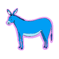 Democrat Donkey Sticker - Democrat Donkey Democratic Party Stickers