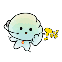 a cartoon character wearing a headset and a sticker that says ' toi ' on it