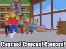 Caucus GIF - The Simpsons Caucus Conga Line GIFs