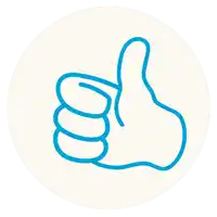 a sticker with a hand giving a thumbs up and the words " the answer is yes "