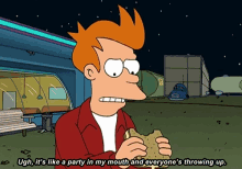 Futurama Fry GIF - Futurama Fry Party In My Mouth GIFs