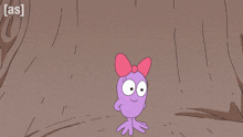 a cartoon character is holding a large knife with the word [ as ] on the bottom