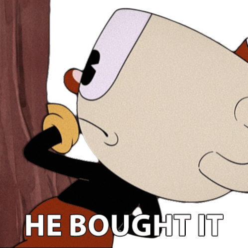 He Bought It Cuphead Sticker - He Bought It Cuphead The Cuphead Show Stickers