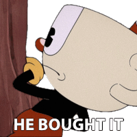 He Bought It Cuphead Sticker - He Bought It Cuphead The Cuphead Show Stickers
