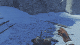 a screenshot of a video game shows a person holding a sword