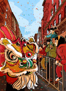 新年快乐！ GIF - Chinese New Year Cartoon Lion GIFs